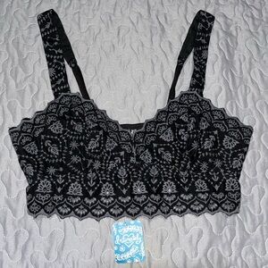 FP Movement by Free People Black and Gray Patterned Bandeau